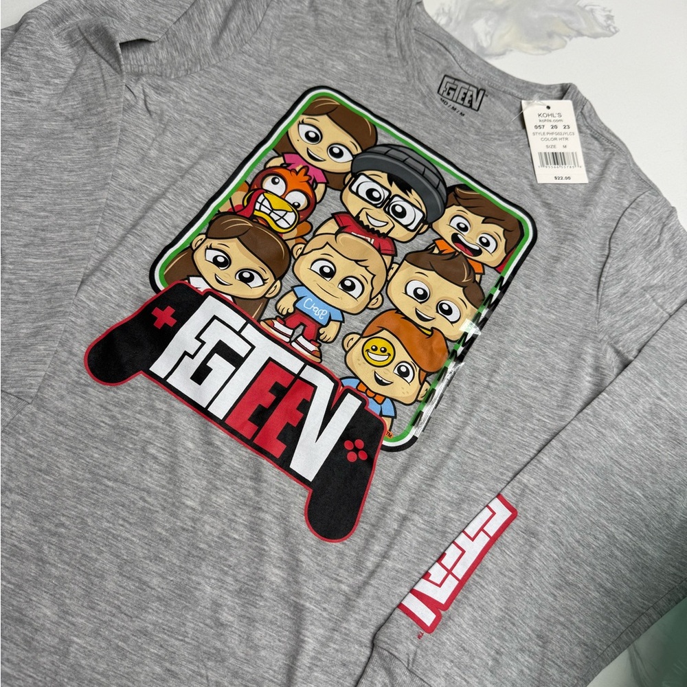 Kids FGTEEV Gray Long Sleeve Shirt NWT sizes small -xlarge - Picture 1 of 5